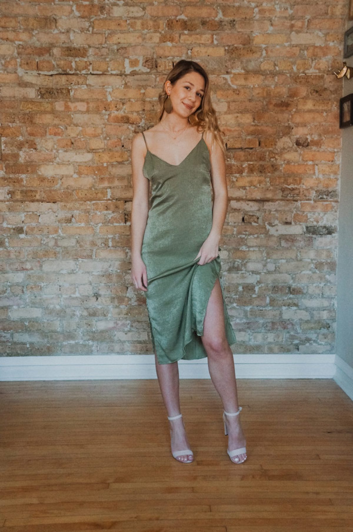 Olive Midi Slip Dress - Minit Fashion