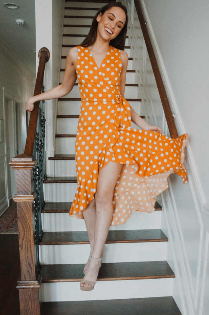 polka dot wrap mini dress Beffanie Halter Wrap Set Black Polka Dot
