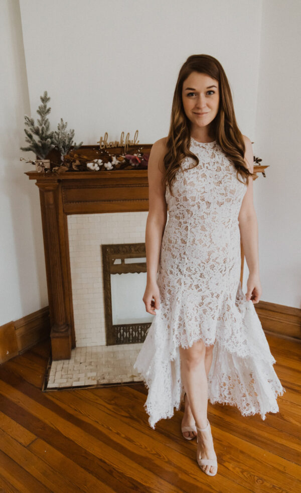 High-Low White Lace Dress