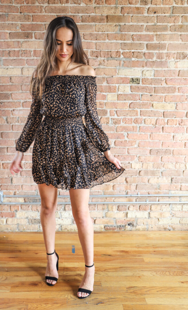 Leopard Off Shoulder Dress