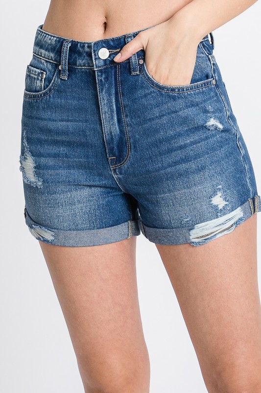 Backyard BBQ rolled hem shorts