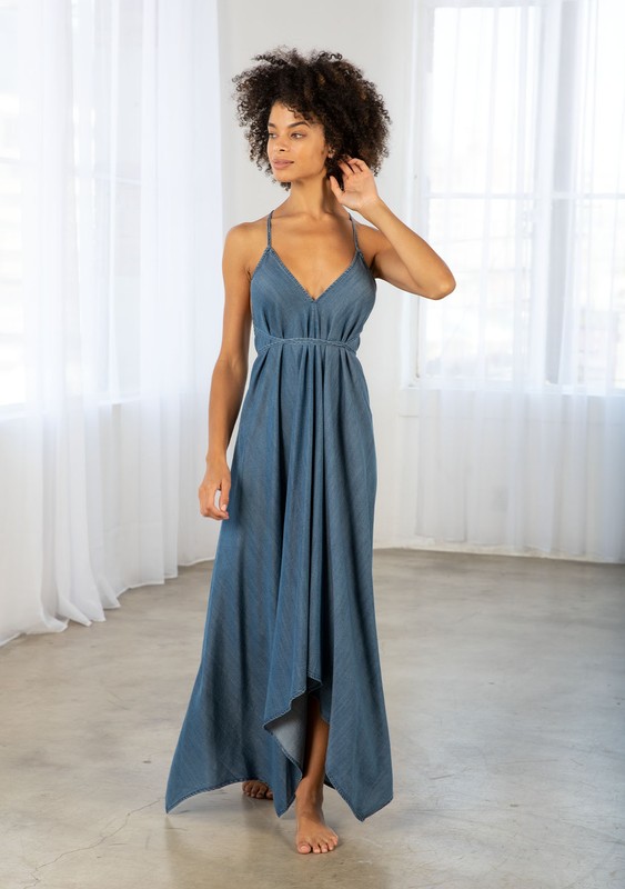 denim halter dress