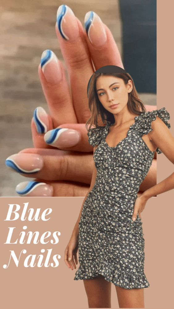 Spring Nail Design Ideas: Blue and white 