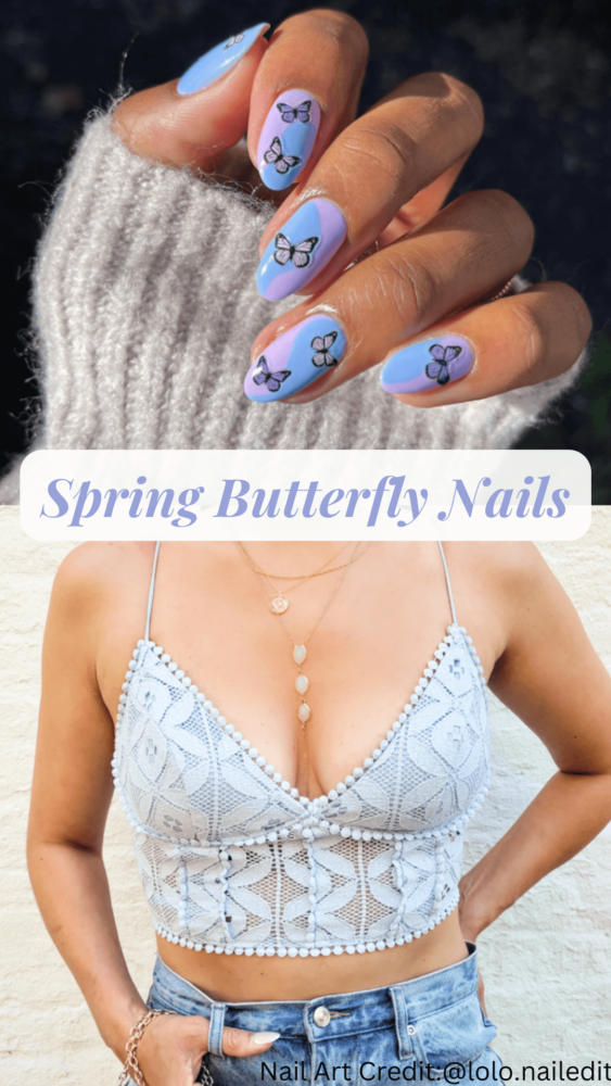 spring nail art ideas: butterflu nails