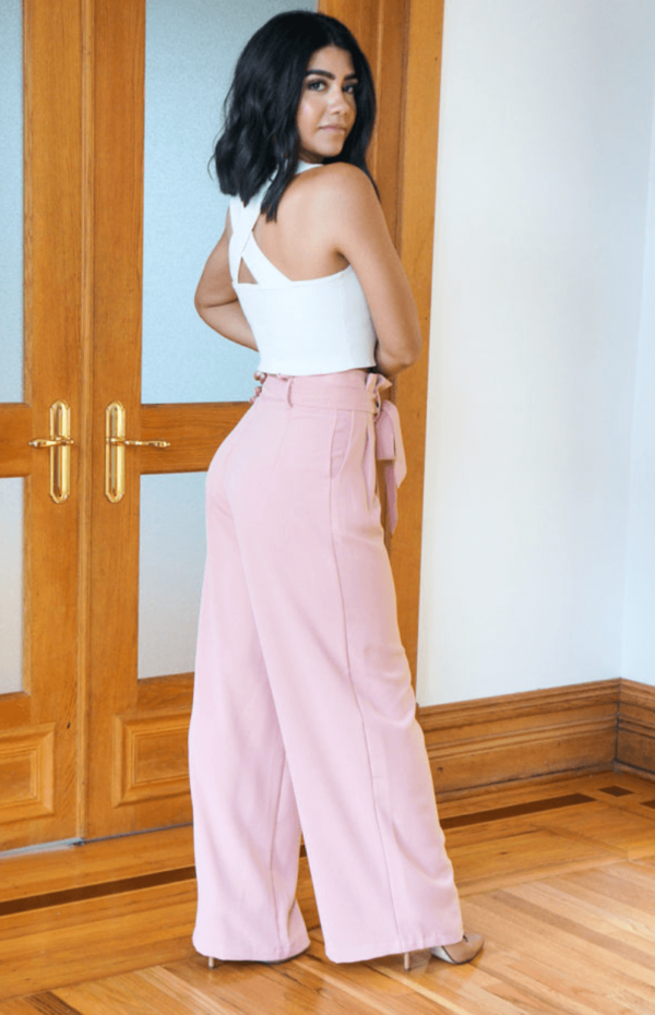 Easter Pastel Blush High Waisted Loose Pants