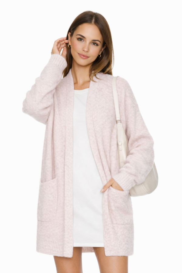 Peach Perfect- Fuzzy Long Cardigan