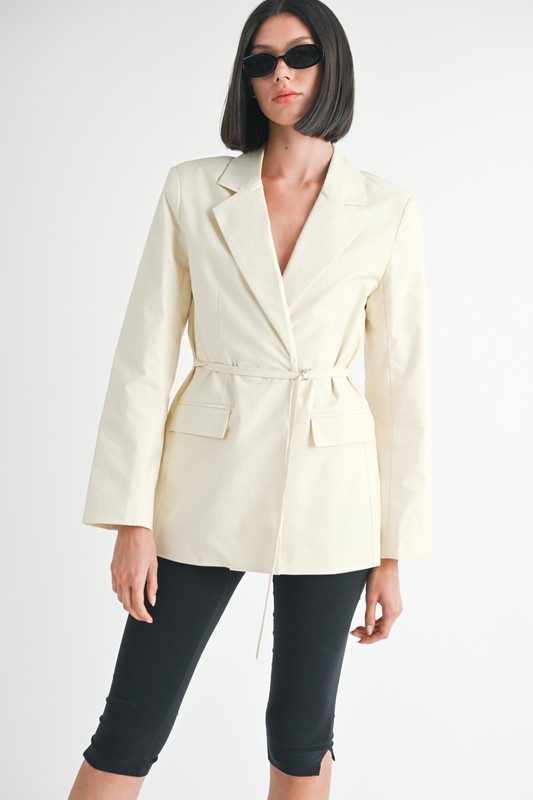 Chic Belted Blazer Jacket