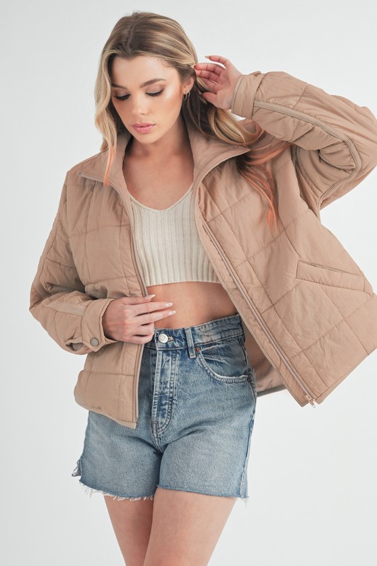 Quilted Zip Up Puffer