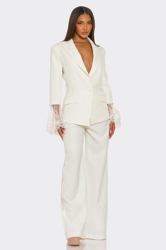 lace bridal pantsuit set
