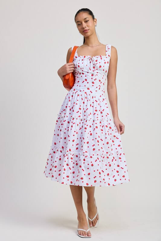 Cherry Midi A-Line Dress