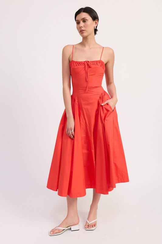 Red Corset Bustier Midi