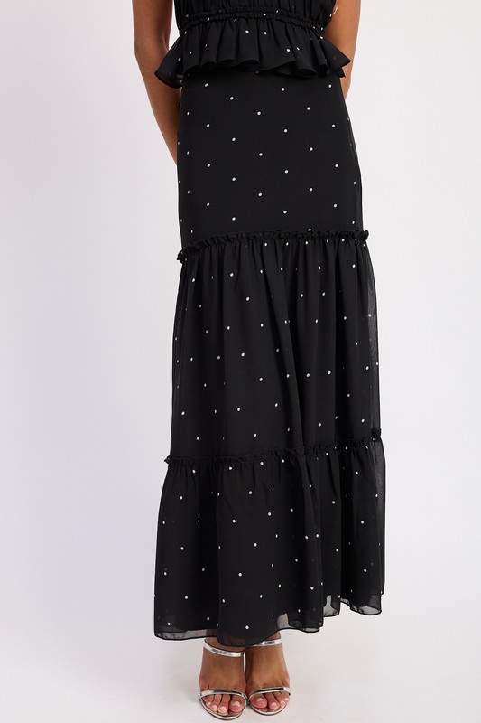 Black polka dot skirt