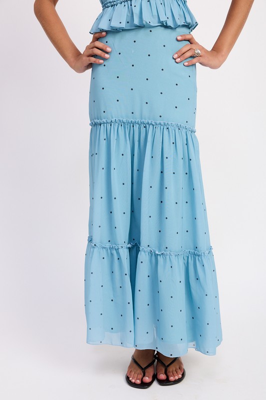 Blue polka dot skirt