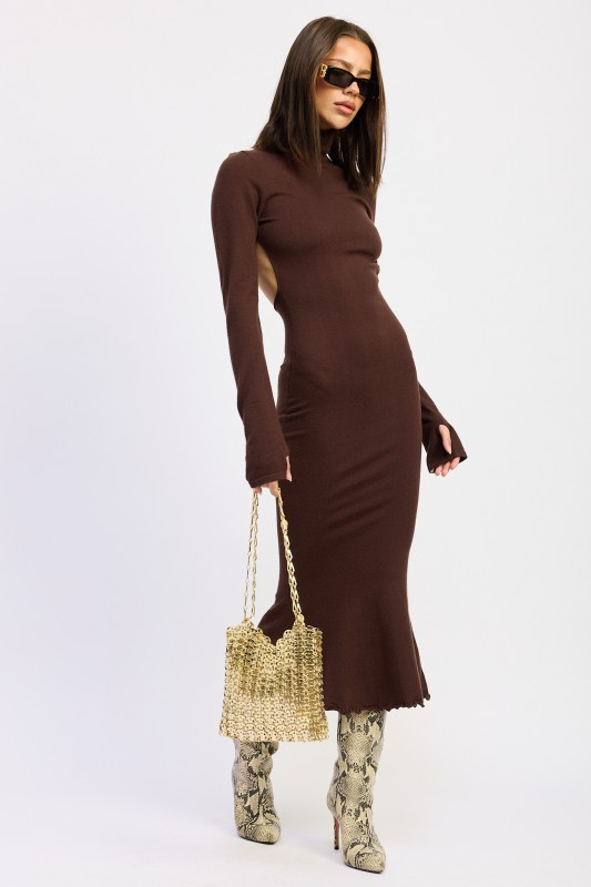 Chocolate Open Back Midi