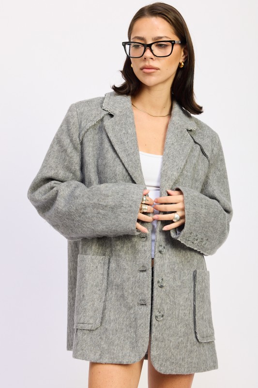 Oversized Gray Wool Coat