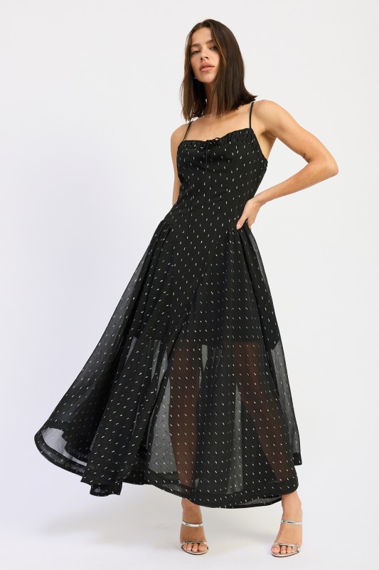 black a-line maxi dress