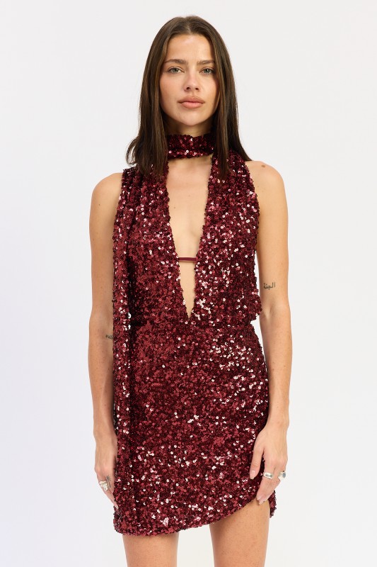 Cherry sequin mini dress