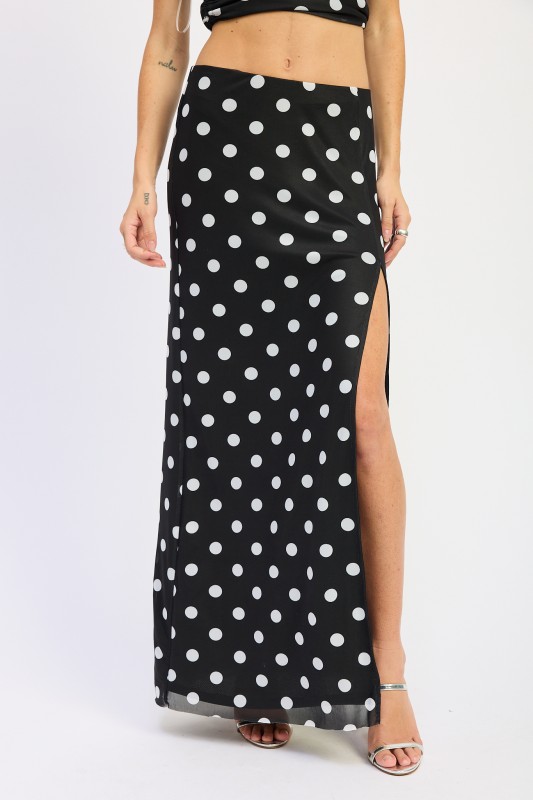 Polkadot Front-Slit Maxi