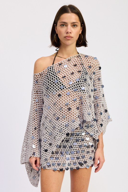 Blue crochet swimsuit cover