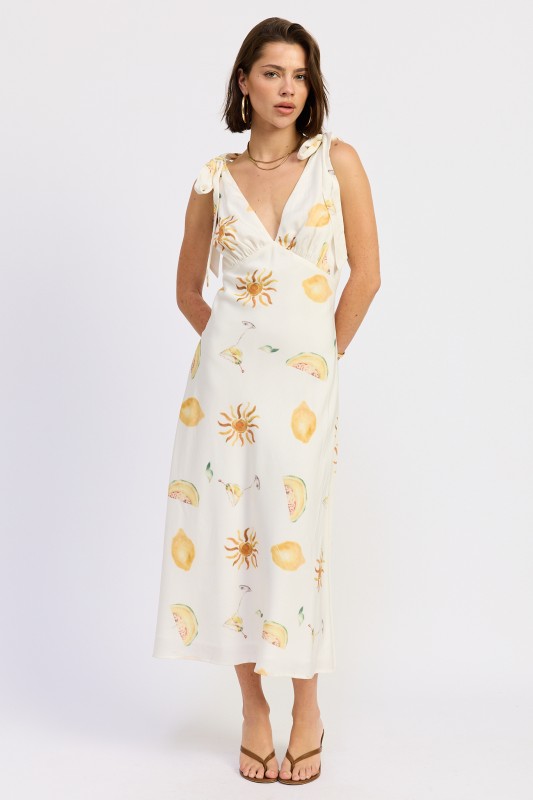 Ivory Lemon Midi Dress