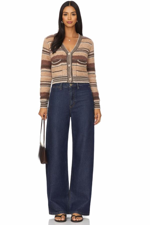 Charcoal Brown Knit Cardigan