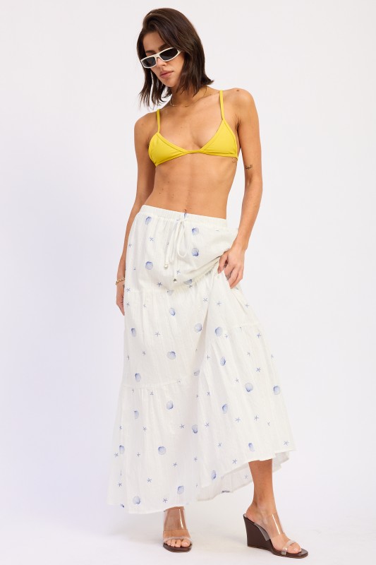 Seashell Tiered Maxi Skirt