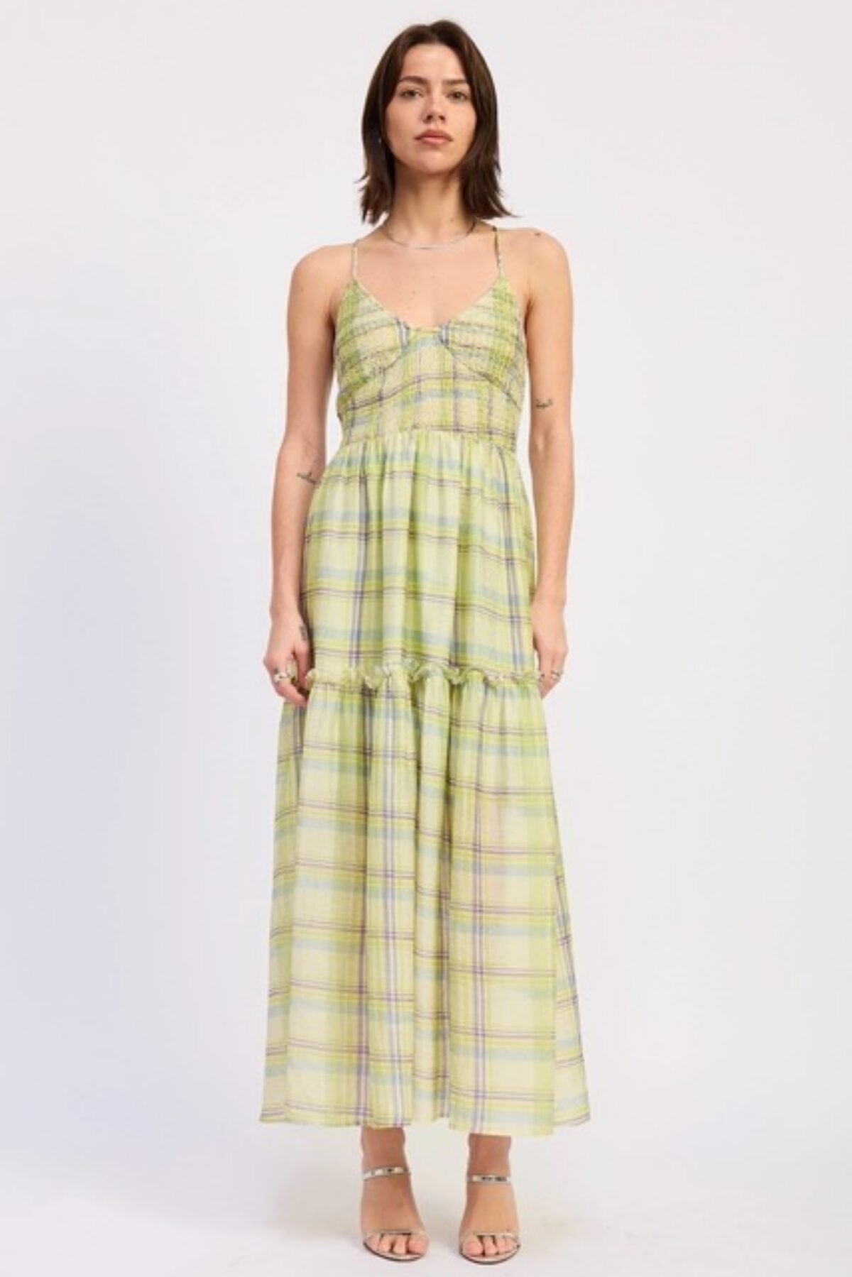 lime green plaid dress Lime Grunge Flannel - Oversized Shirt Dress