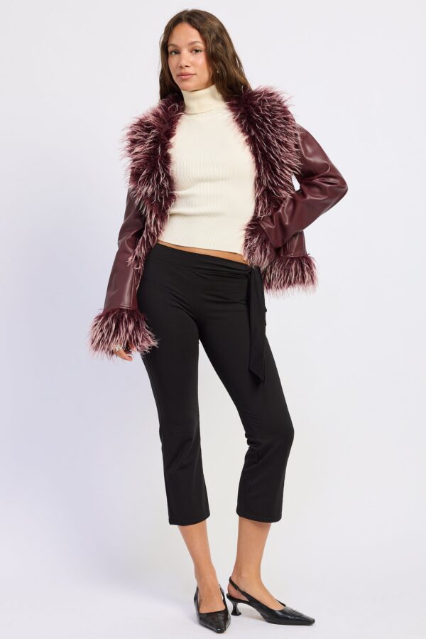 Styled main view of burgundy jacket – Mulberry Avenue